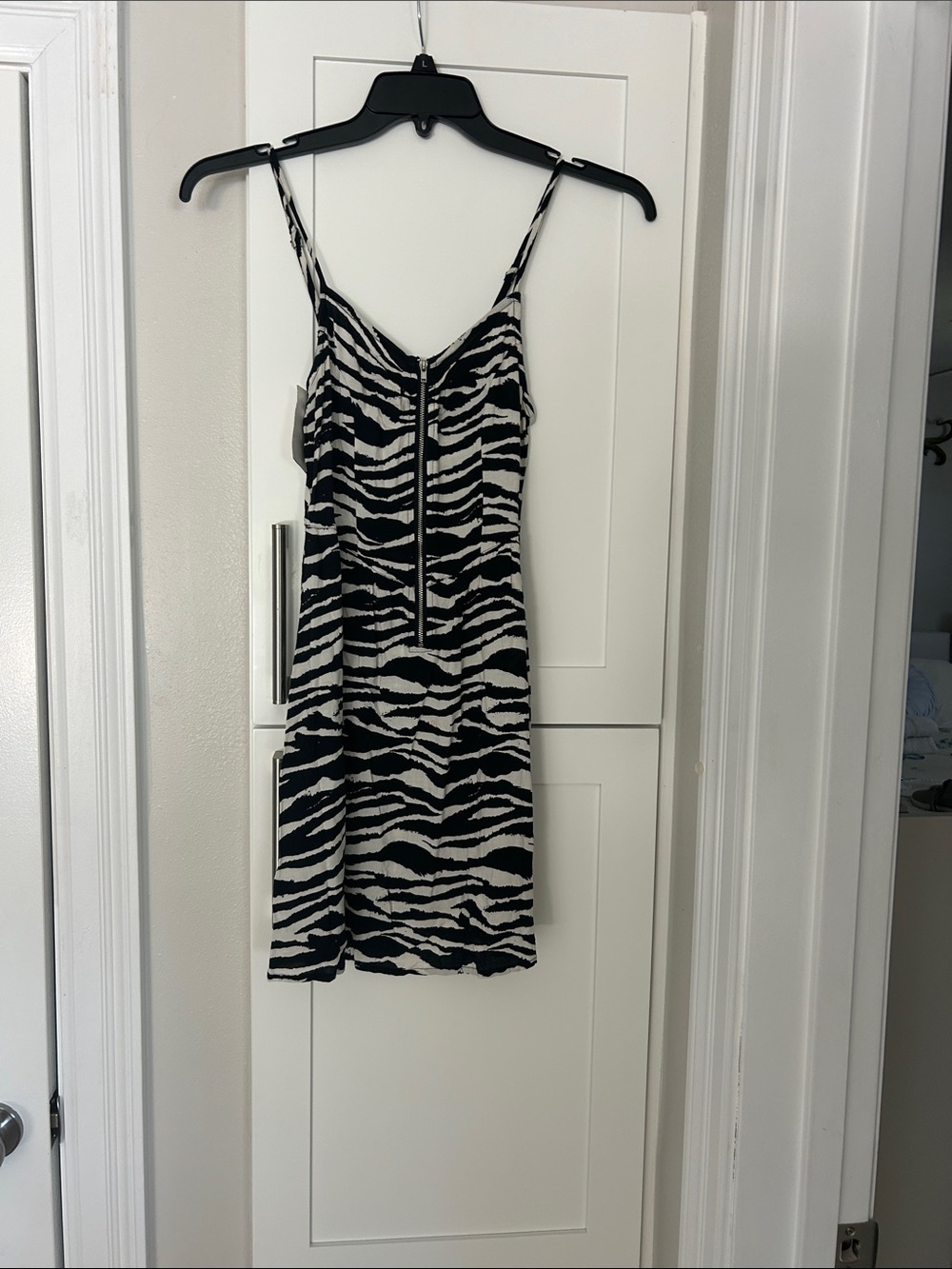 Divided Black & White Zebra-Print Mini Dress